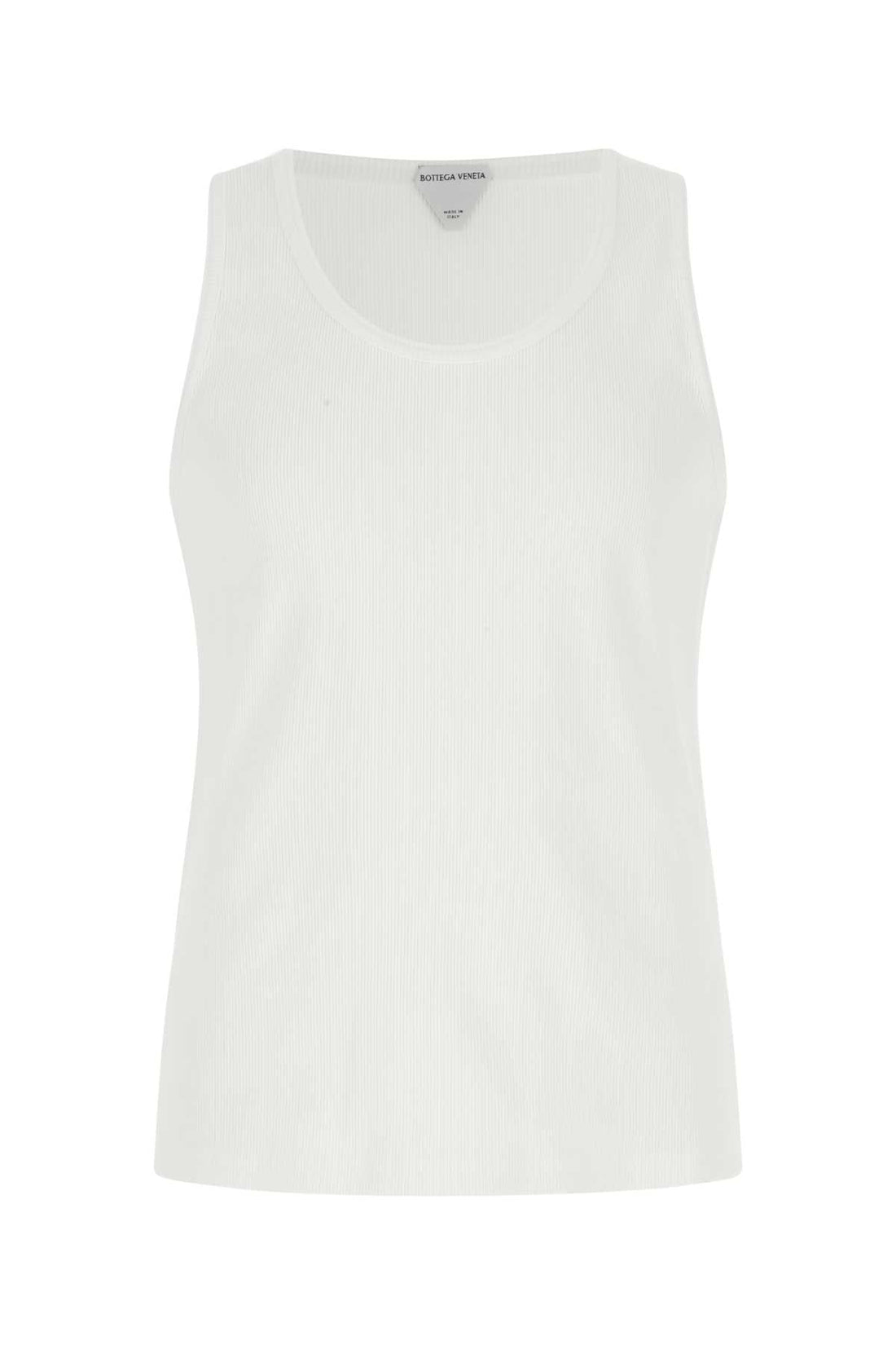 Bottega Veneta Men White Stretch Cotton Tank Top