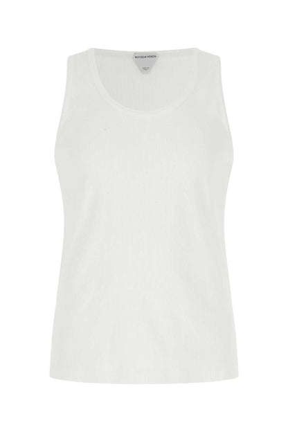Bottega Veneta Men White Stretch Cotton Tank Top