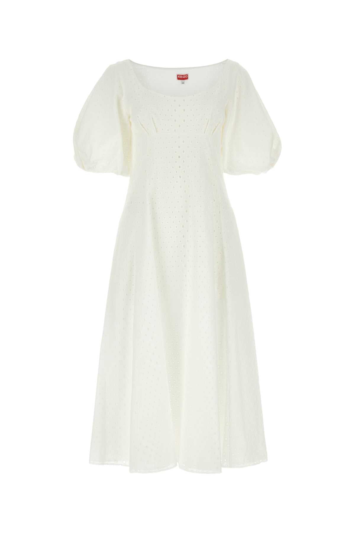 Kenzo Women White Broderie Anglaise Dress by Luosophy