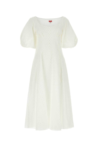 Kenzo Women White Broderie Anglaise Dress by Luosophy