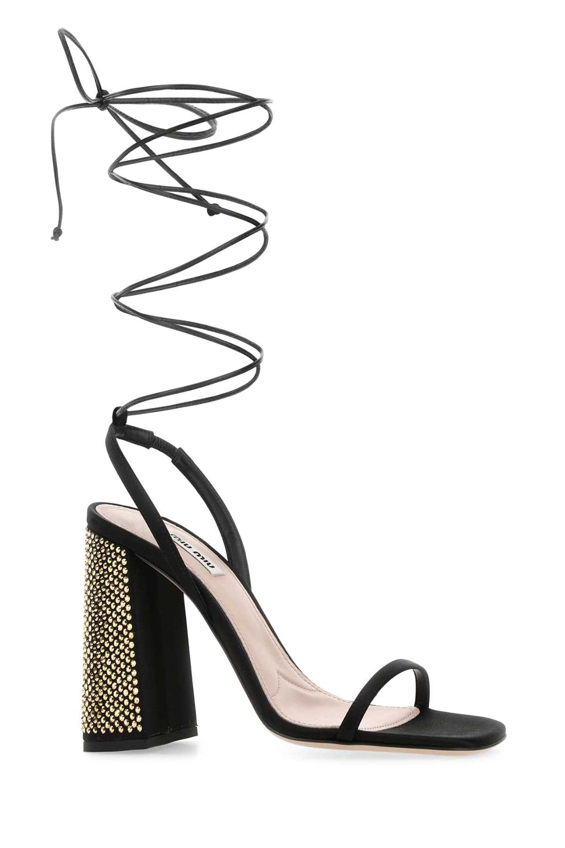 Miu Miu Women Black Satin Sandals by Luosophy