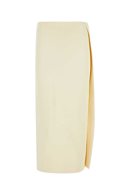 Jil Sander Women Ivory Viscose Blend Skirt by Luosophy