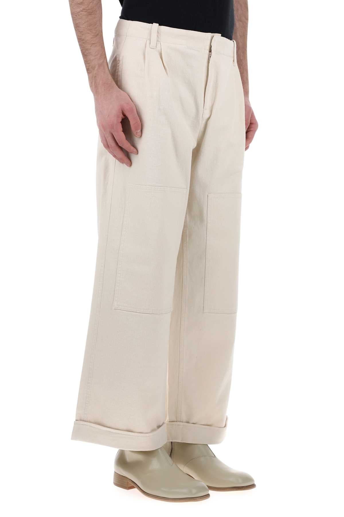 Etro Men Melange Ivory Stretch Cotton Wide-Leg Pant by Luosophy