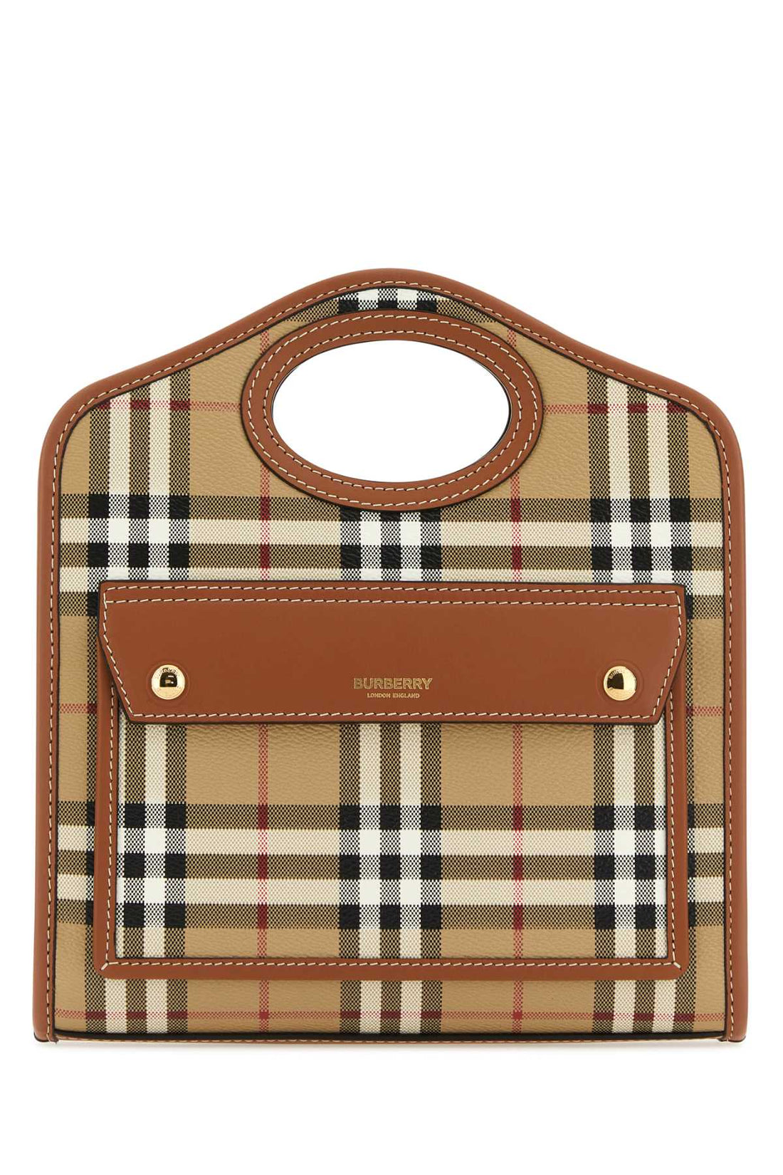 Burberry Women Printed Canvas And Leather Mini Pocket Handbag