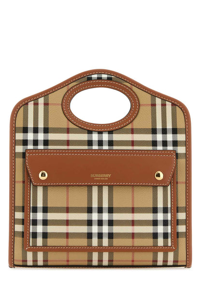 Burberry Women Printed Canvas And Leather Mini Pocket Handbag