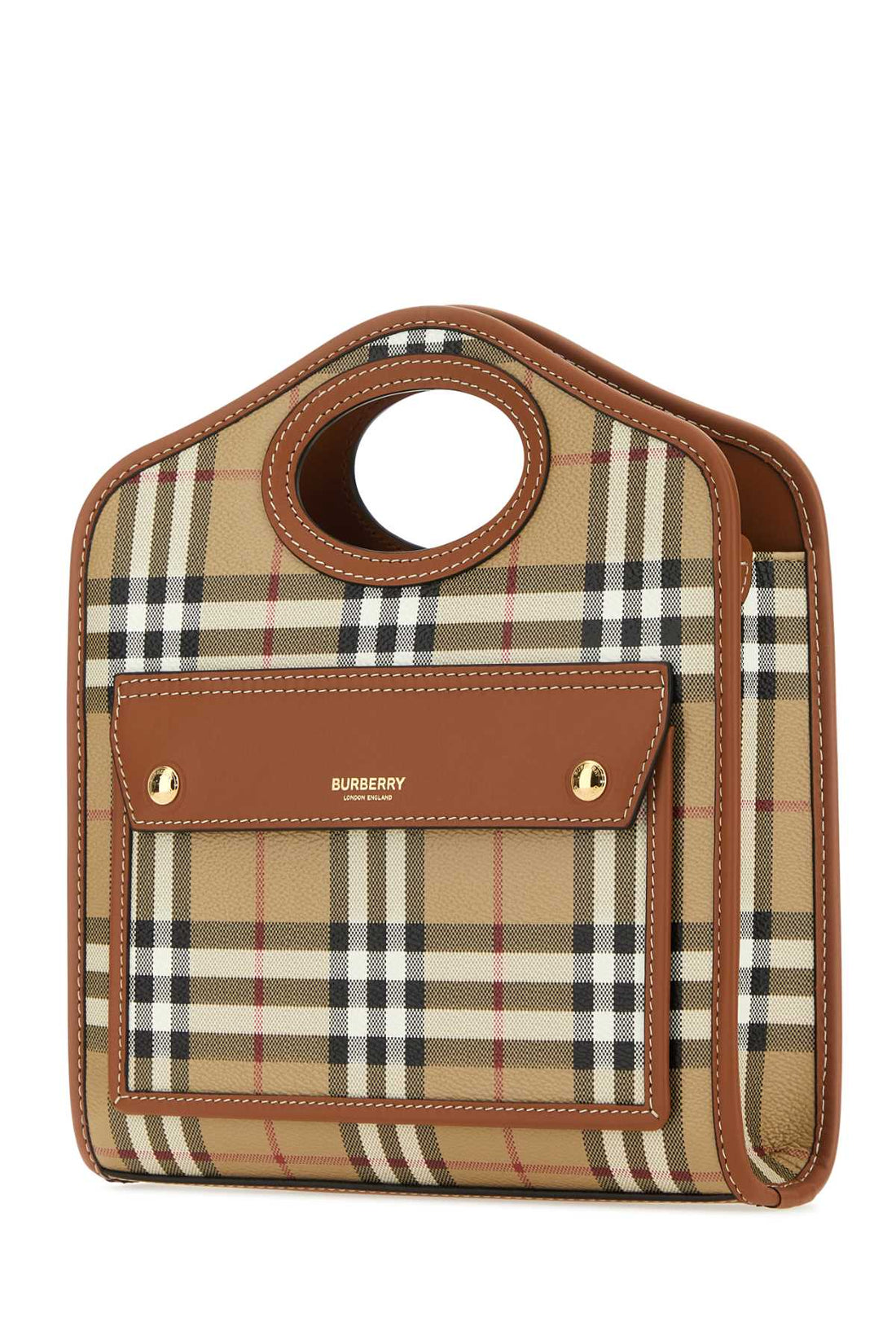 Burberry Women Printed Canvas And Leather Mini Pocket Handbag