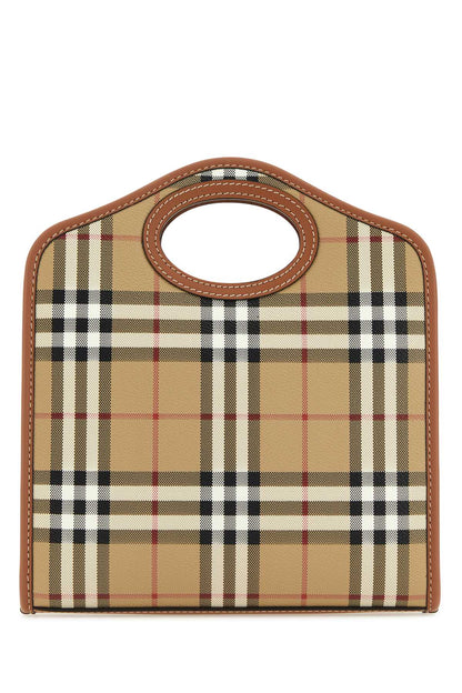 Burberry Women Printed Canvas And Leather Mini Pocket Handbag
