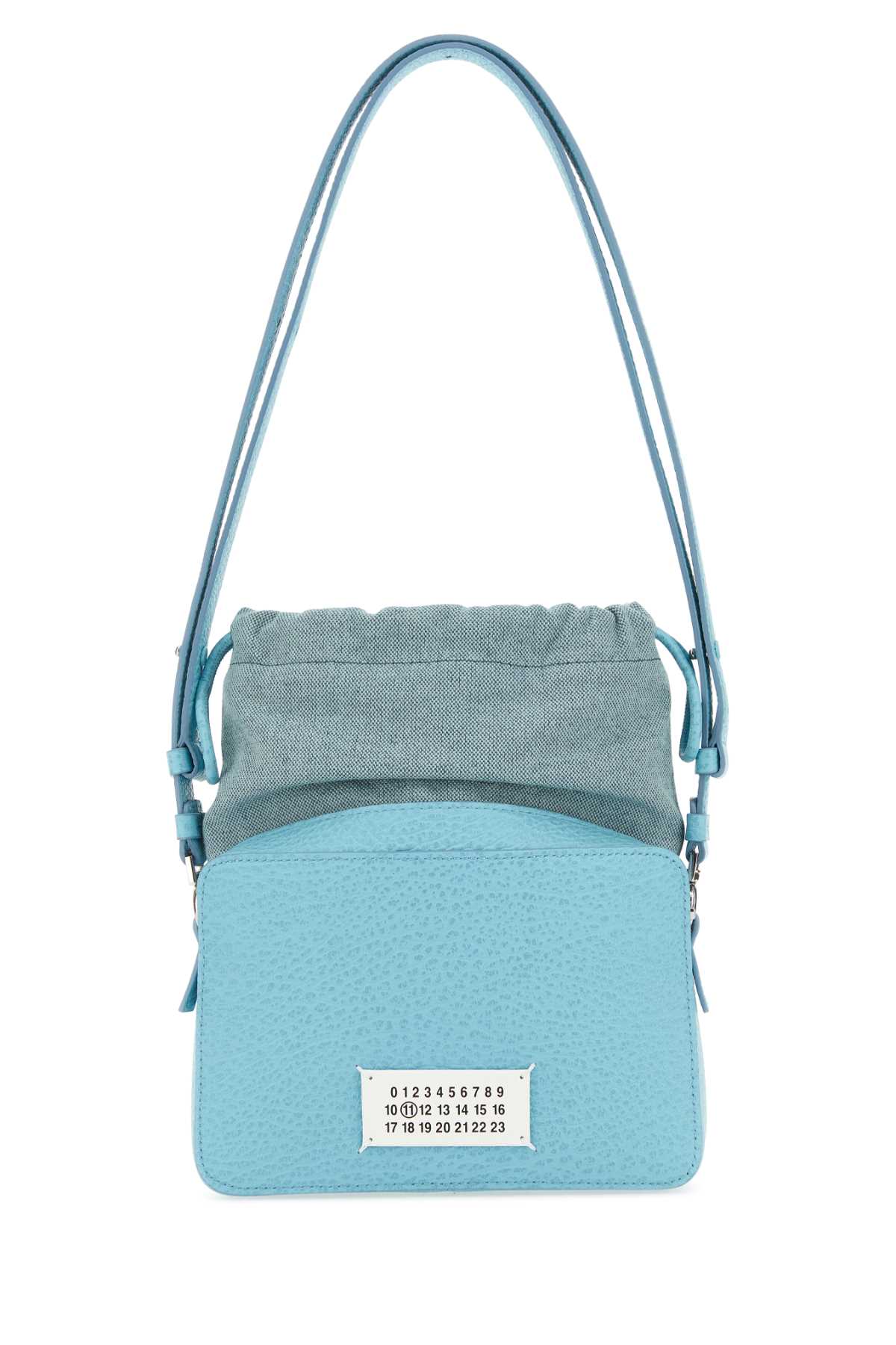 Maison Margiela Women Light Blue Leather And Fabric 5Ac Bucket Bag by Luosophy