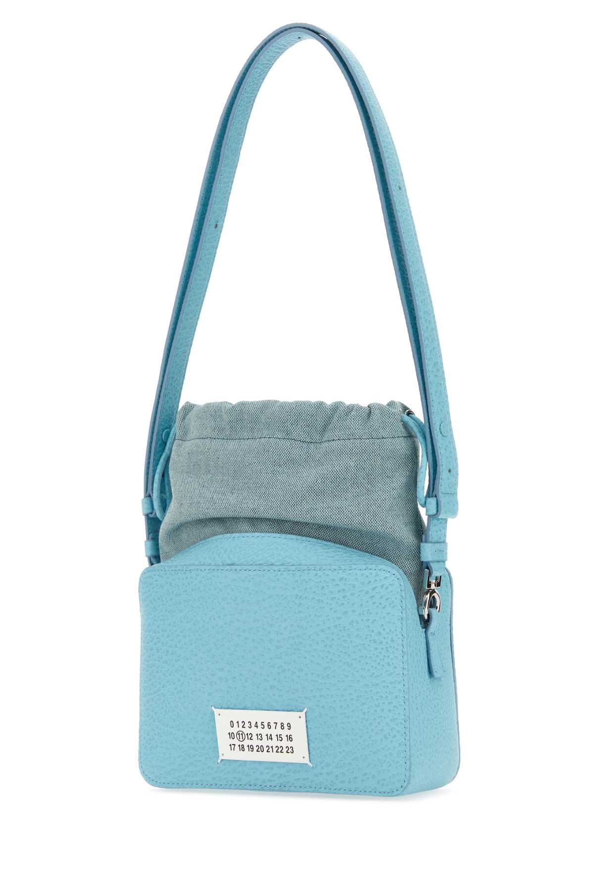 Maison Margiela Women Light Blue Leather And Fabric 5Ac Bucket Bag by Luosophy