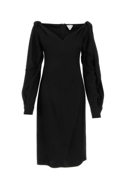 Bottega Veneta Women Black Viscose Dress by Luosophy