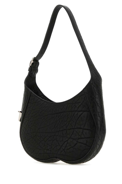 Burberry Women Black Leather Small Chess Shoulder Bag