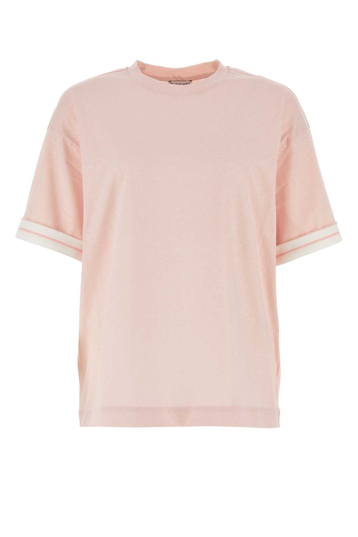 Burberry Women Pink Cotton Oversize T-Shirt by Luosophy