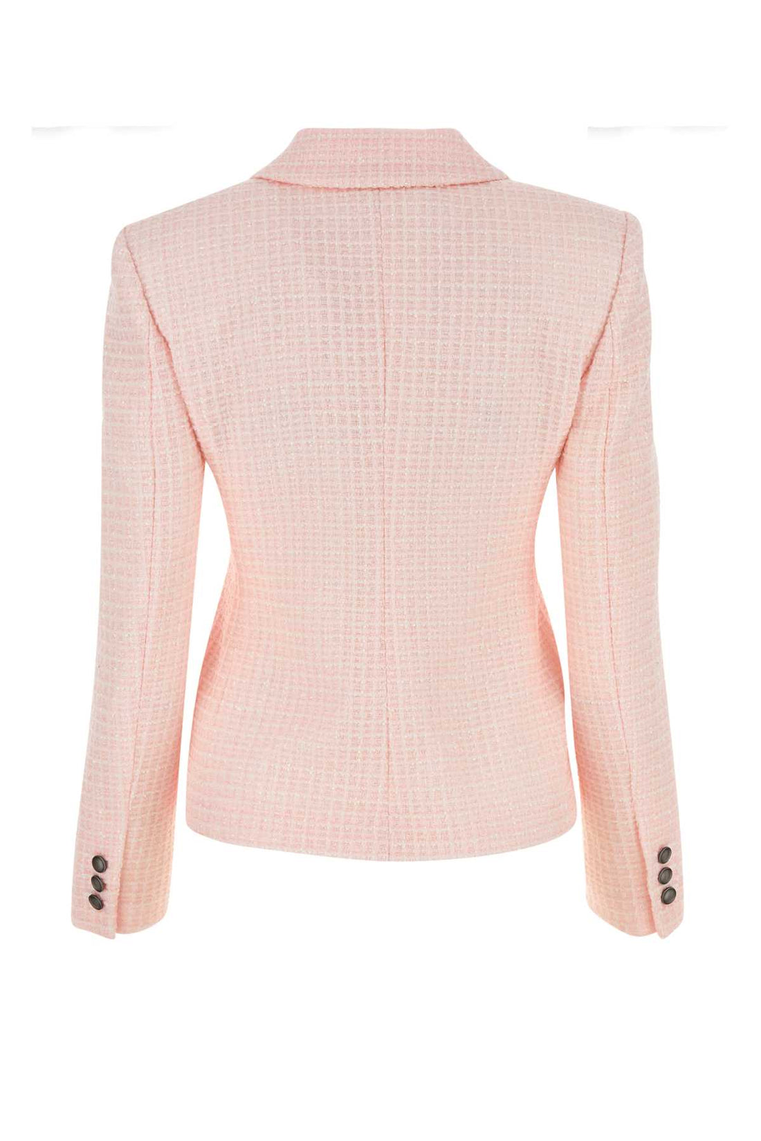 Alessandra Rich Women Light Pink Tweed Blazer by Luosophy