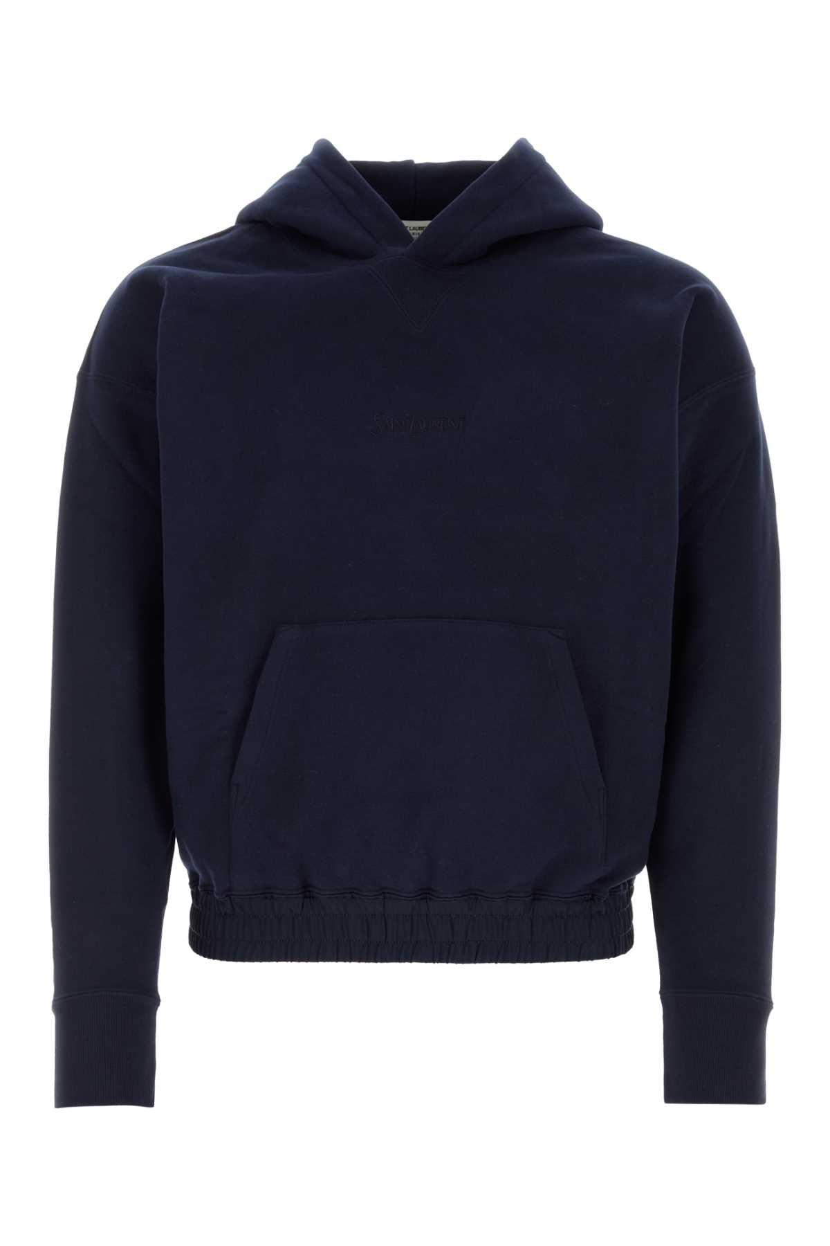 Saint Laurent Men Dark Blue Cotton Sweatshirt by Luosophy