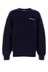 Marine Serre Men Navy Blue Wool Sweater by Luosophy