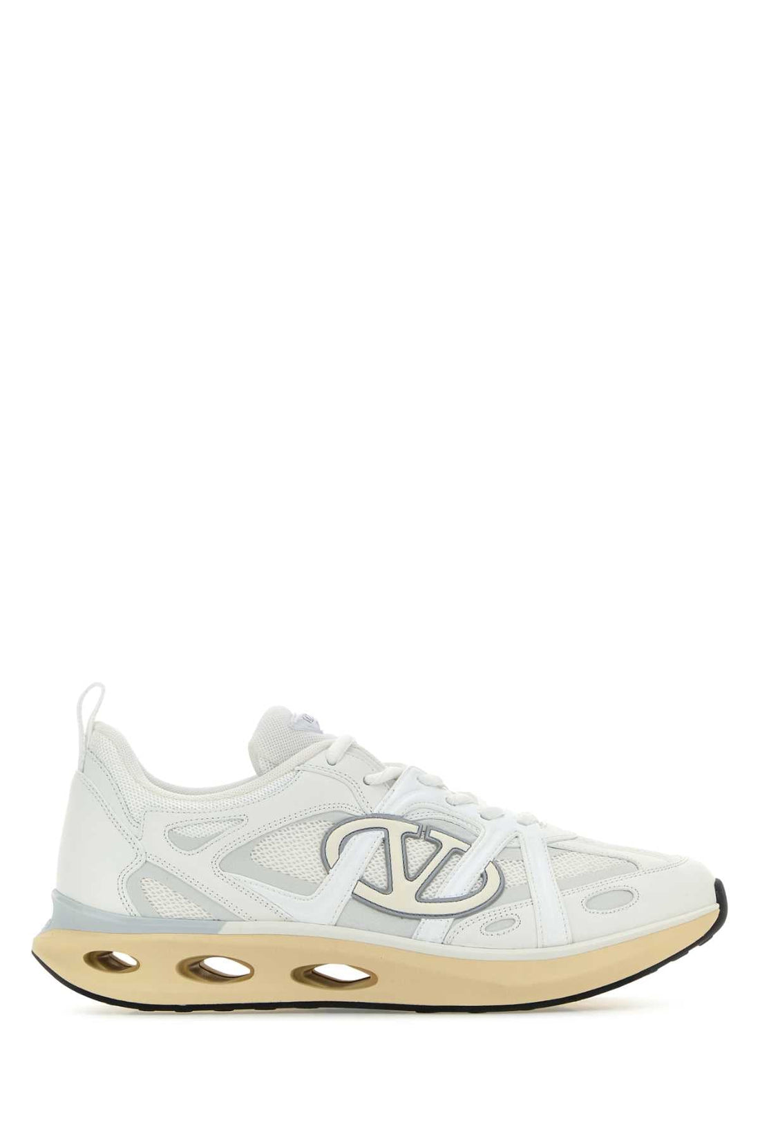 Valentino Garavani Men White Leather And Fabric Vlogo Easyjog Sneakers by Luosophy