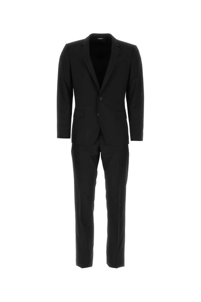 Dolce &amp; Gabbana Men Black Stretch Wool Tuxedo by Luosophy