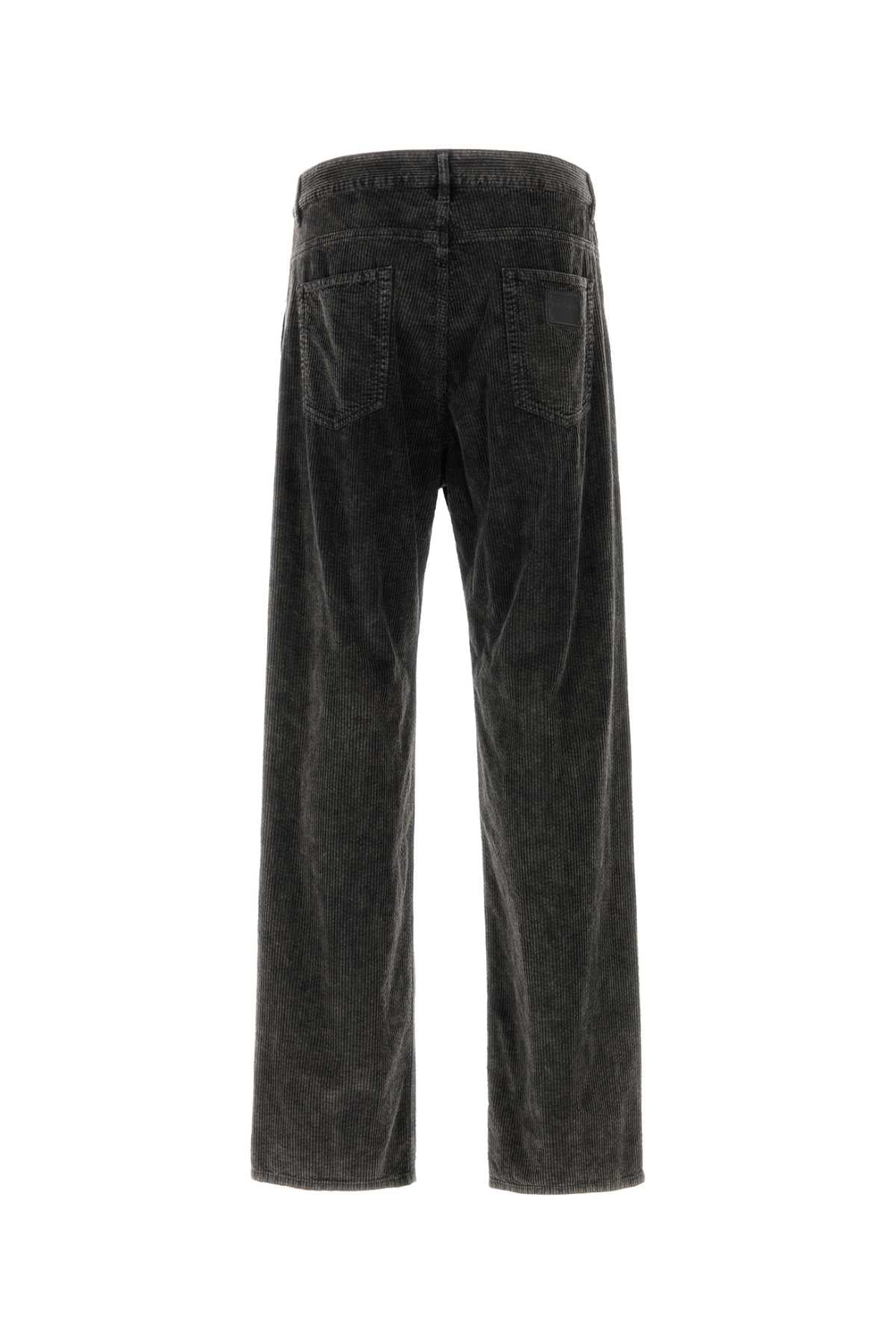 Dolce &amp; Gabbana Men Charcoal Stretch Corduroy Pant