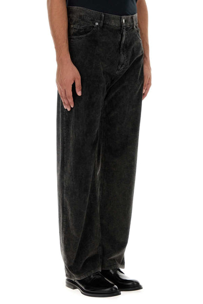 Dolce &amp; Gabbana Men Charcoal Stretch Corduroy Pant