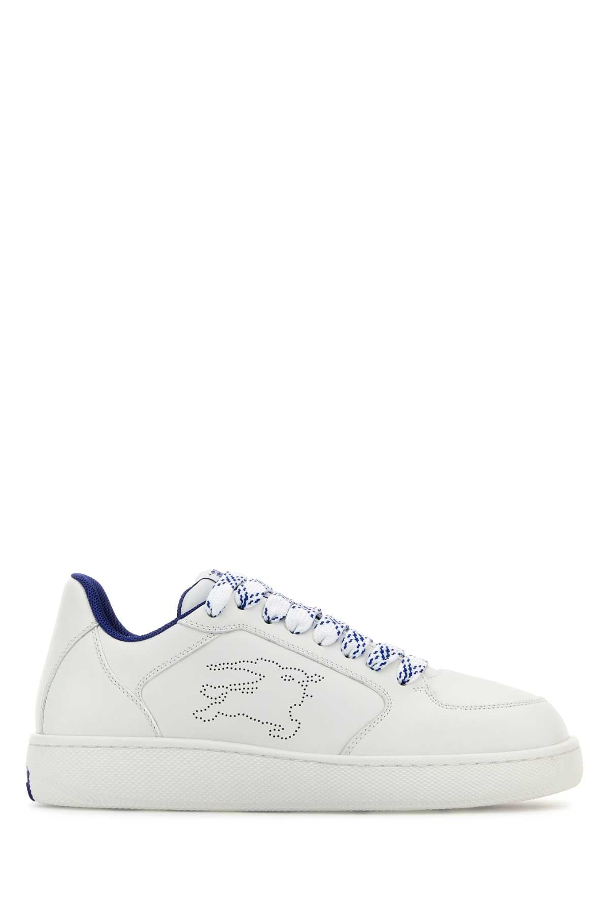 Burberry Women White Leather Stock Sneakers by Luosophy