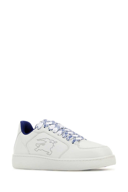 Burberry Women White Leather Stock Sneakers by Luosophy