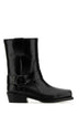 Valentino Garavani Women Black Leather Biker Rockstud Ankle Boots by Luosophy