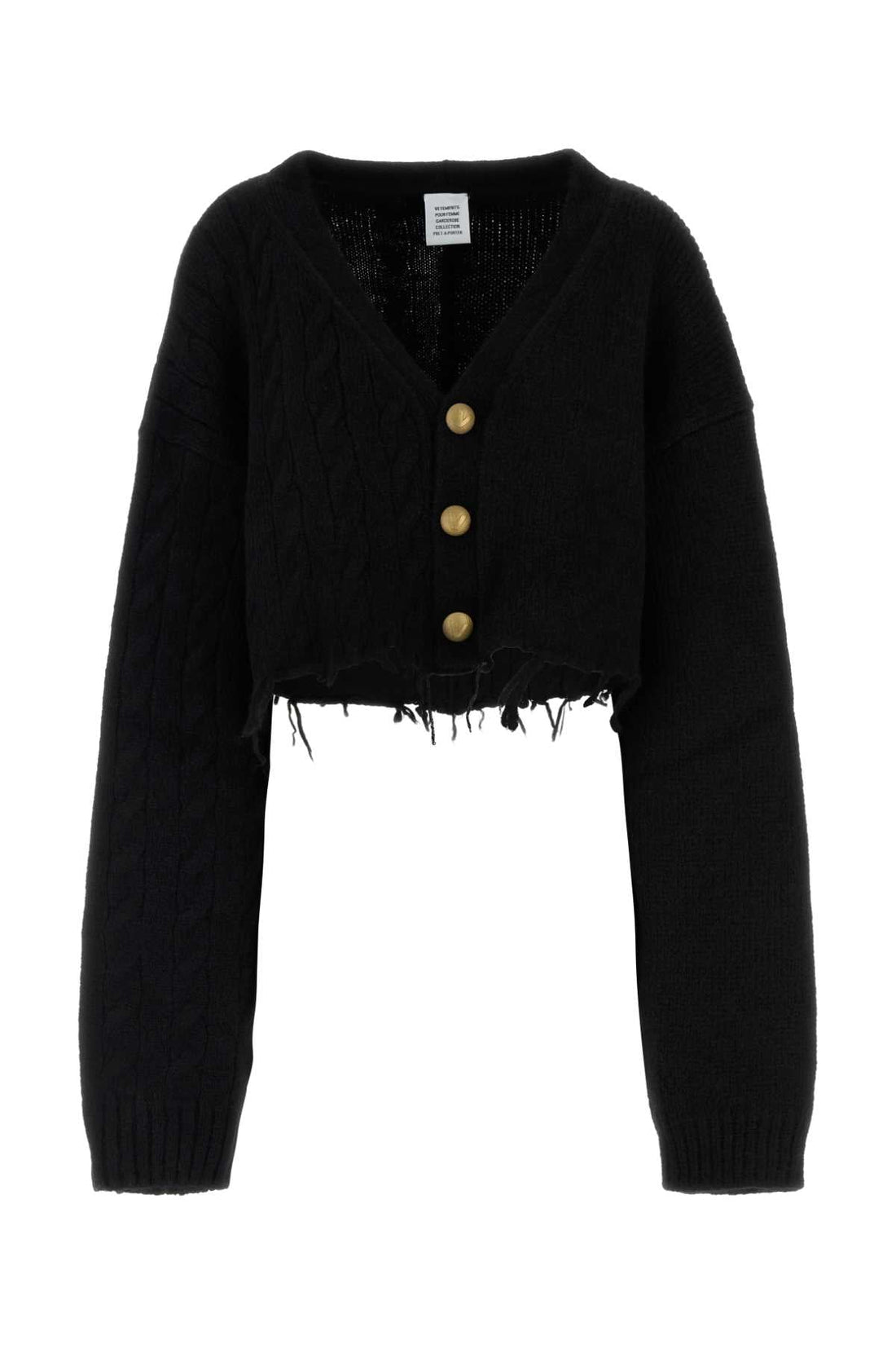 Vetements Women Black Alpaca Blend Cardigan by Luosophy