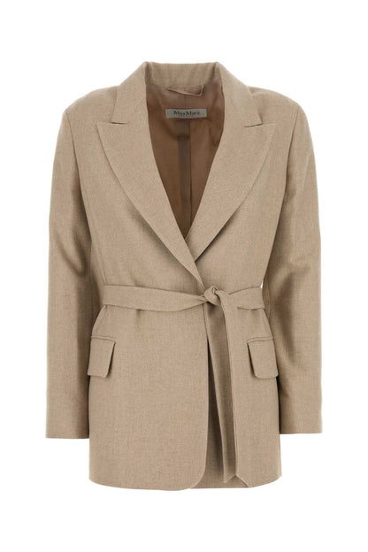 Max Mara Women Cappuccino Wool Blend Randers Blazer