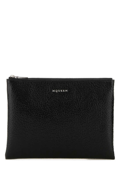 Alexander Mcqueen Women Black Leather Pouch