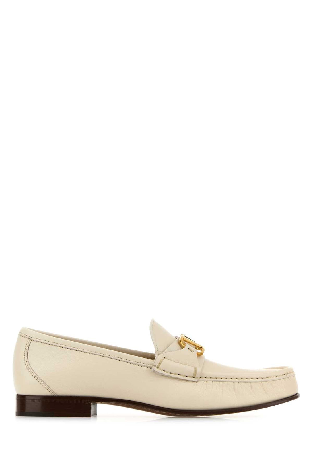 Valentino Garavani Women Ivory Leather Vlogo Loafers by Luosophy