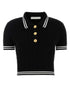 Alessandra Rich Women Black Cotton Polo Shirt by Luosophy