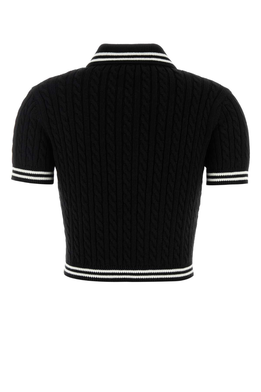 Alessandra Rich Women Black Cotton Polo Shirt by Luosophy