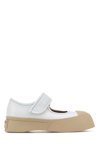 Marni Women White Leather Mary Jane Sneakers by Luosophy