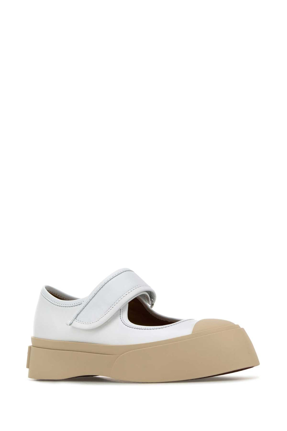 Marni Women White Leather Mary Jane Sneakers by Luosophy