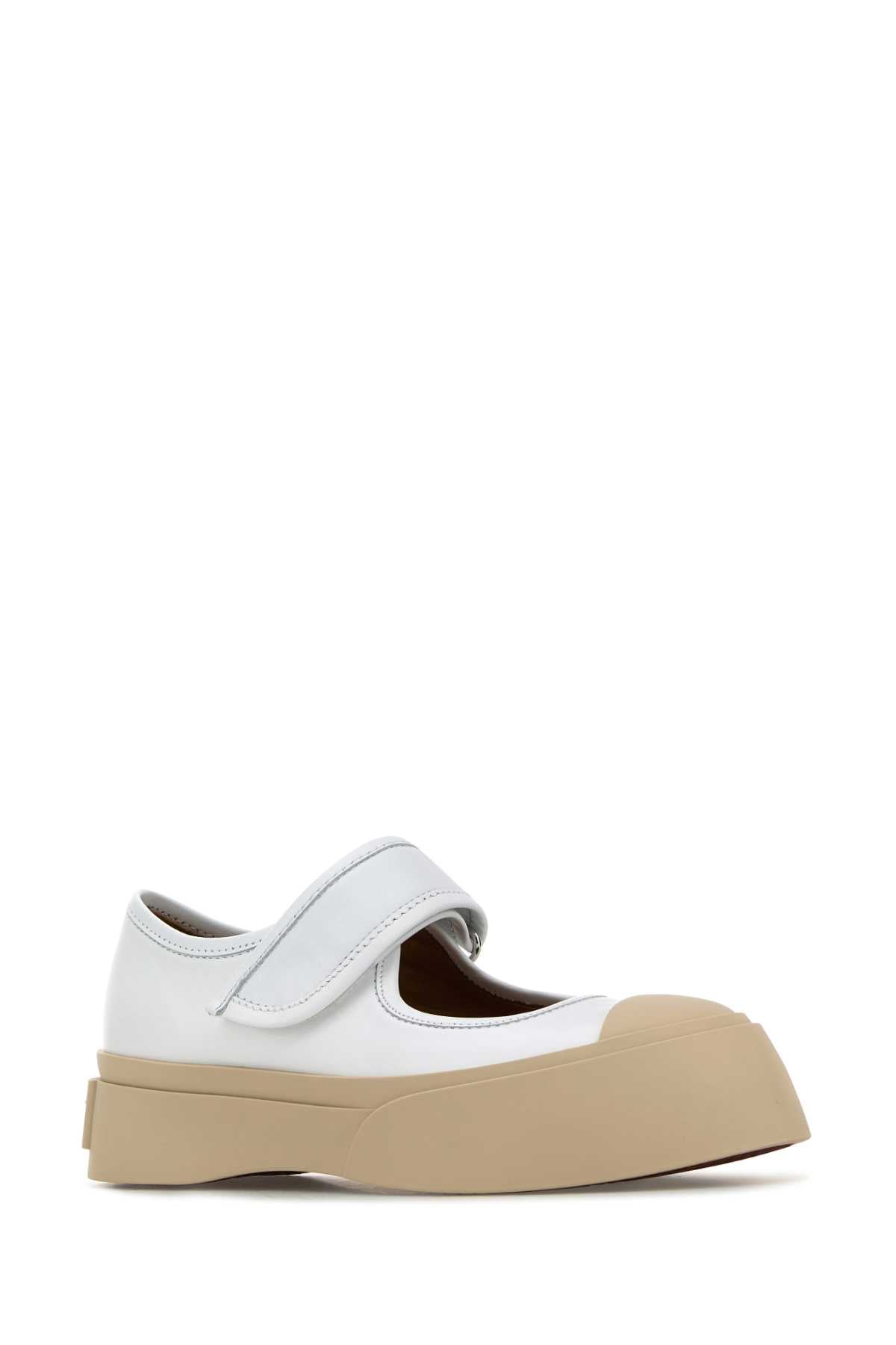 Marni Women White Leather Mary Jane Sneakers by Luosophy