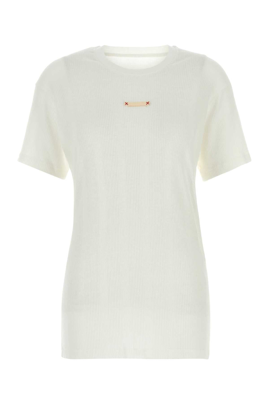 Maison Margiela Women White Cotton Blend T-Shirt by Luosophy