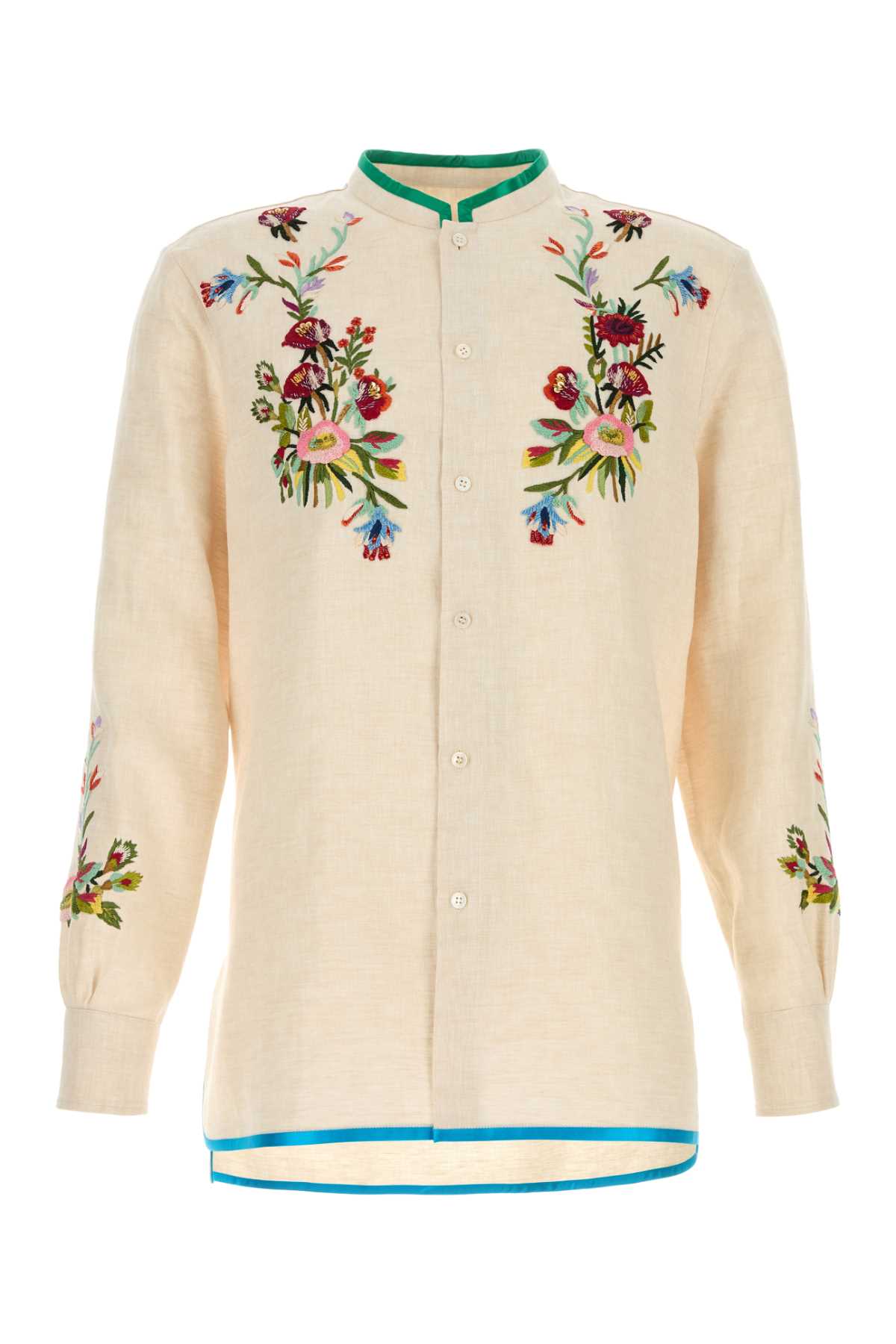 Valentino Garavani Men Ivory Linen Shirt by Luosophy