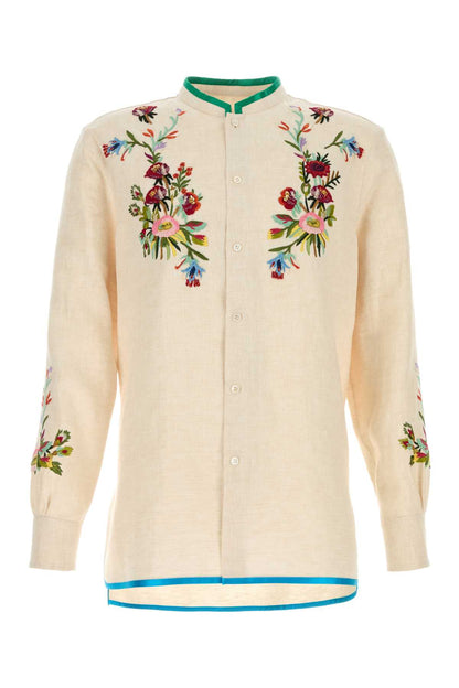 Valentino Garavani Men Ivory Linen Shirt by Luosophy