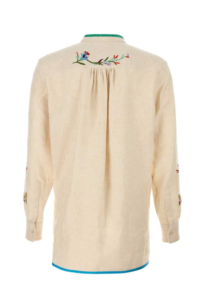 Valentino Garavani Men Ivory Linen Shirt by Luosophy