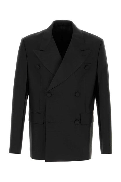 Prada Men Black Mohair Blend Blazer by Luosophy