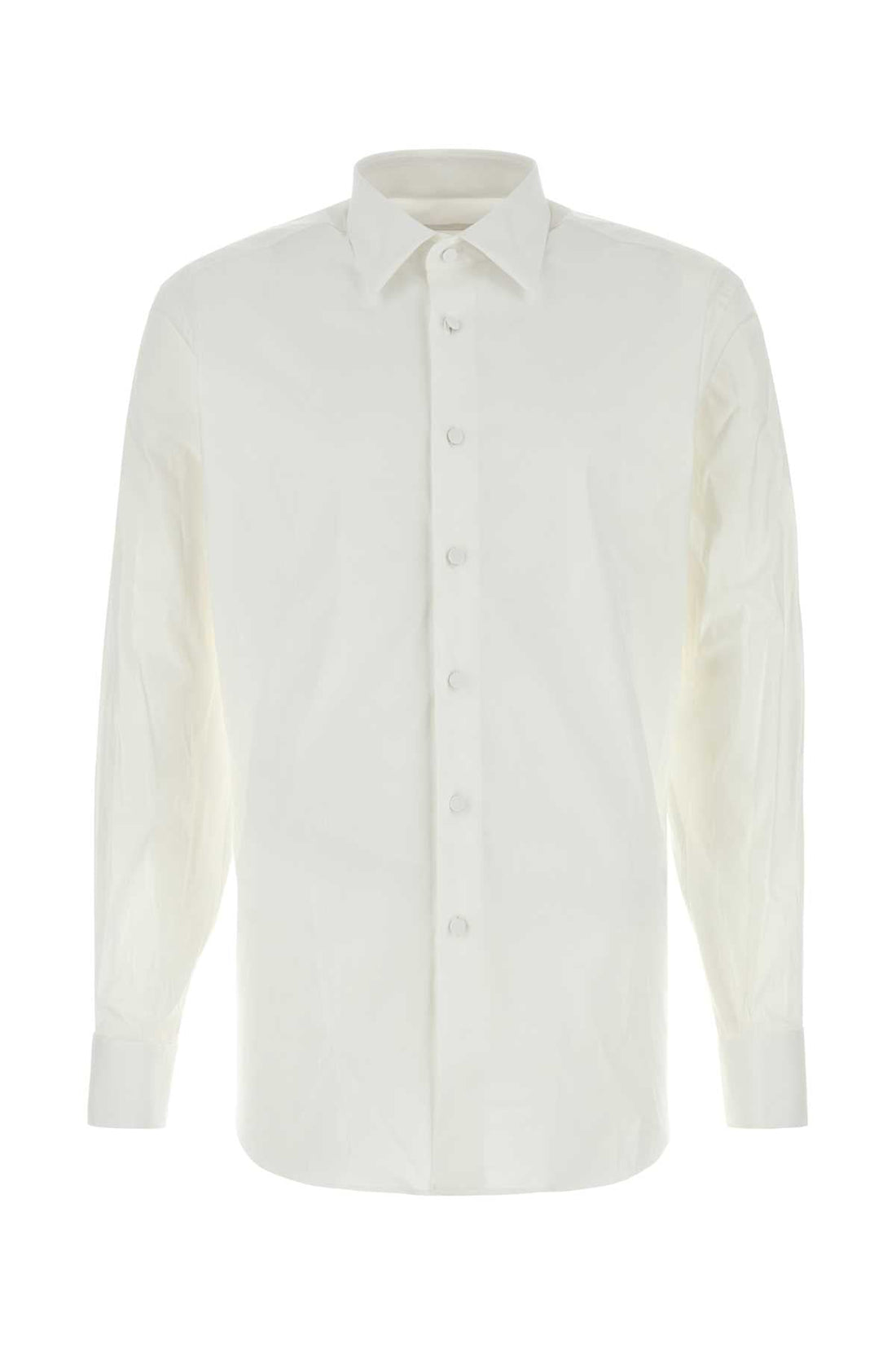 Prada Men White Stretch Cotton Blend Shirt by Luosophy