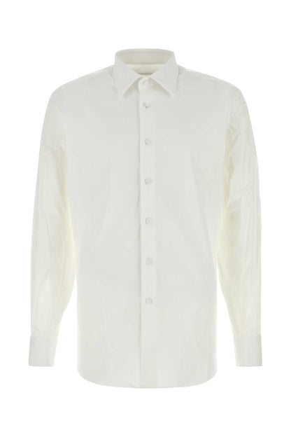 Prada Men White Stretch Cotton Blend Shirt by Luosophy