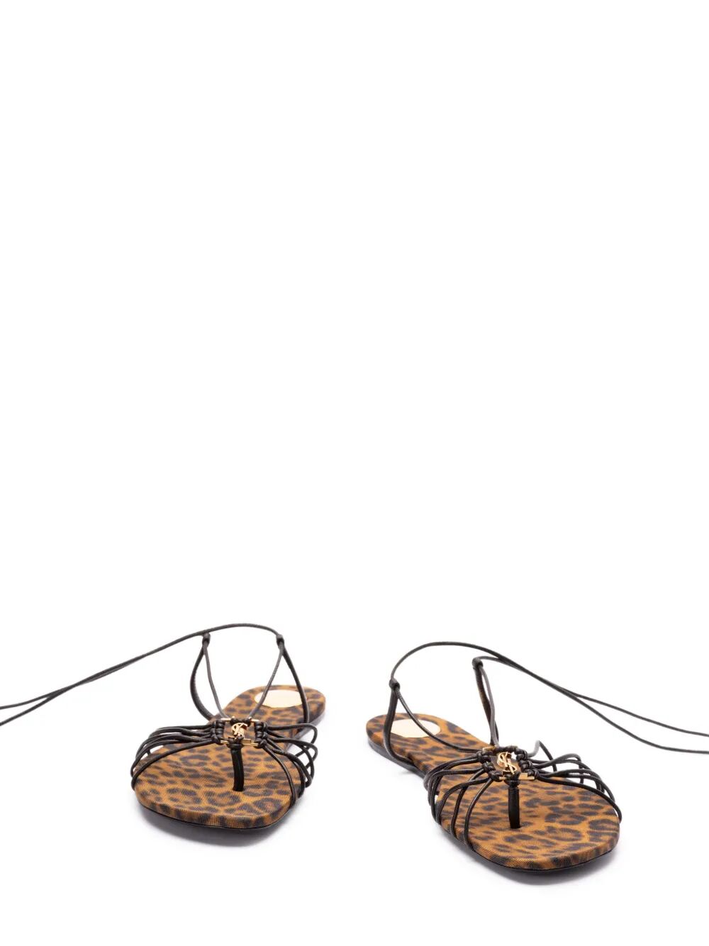 Saint Laurent Women Ankle Strap Babylone Flat Sandals by Luosophy