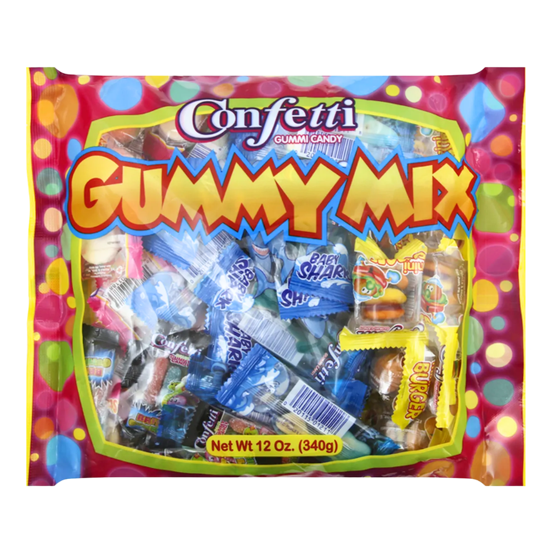 Confetti Gummy Mix Fruit Gummies (12oz) by Farmacias Savia
