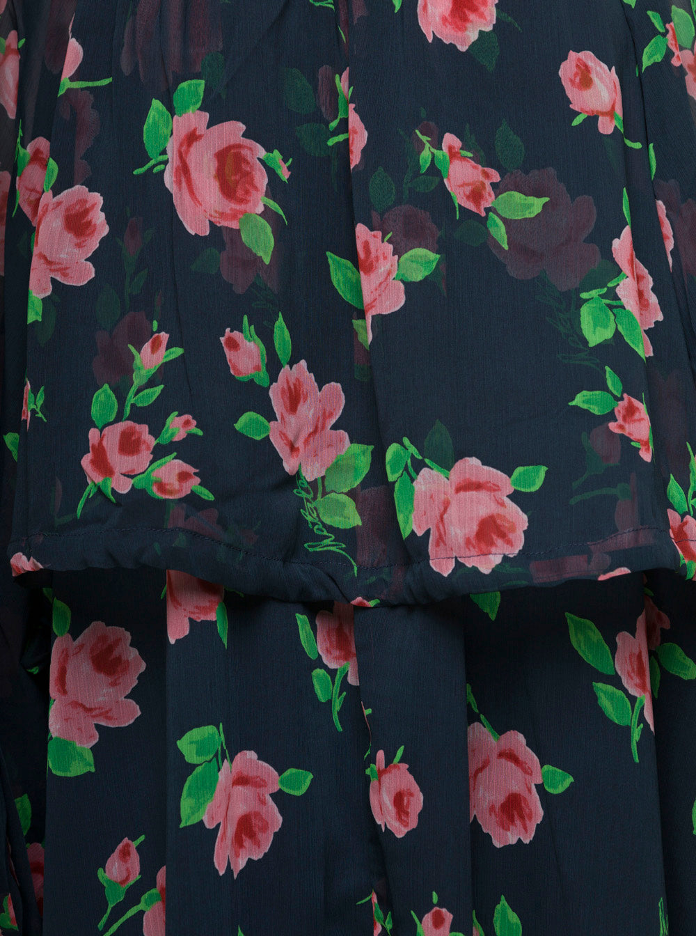 Rotate Women Maxi Multicolor Dress With All-Over Roses Print In Chiffon Woman by Luosophy