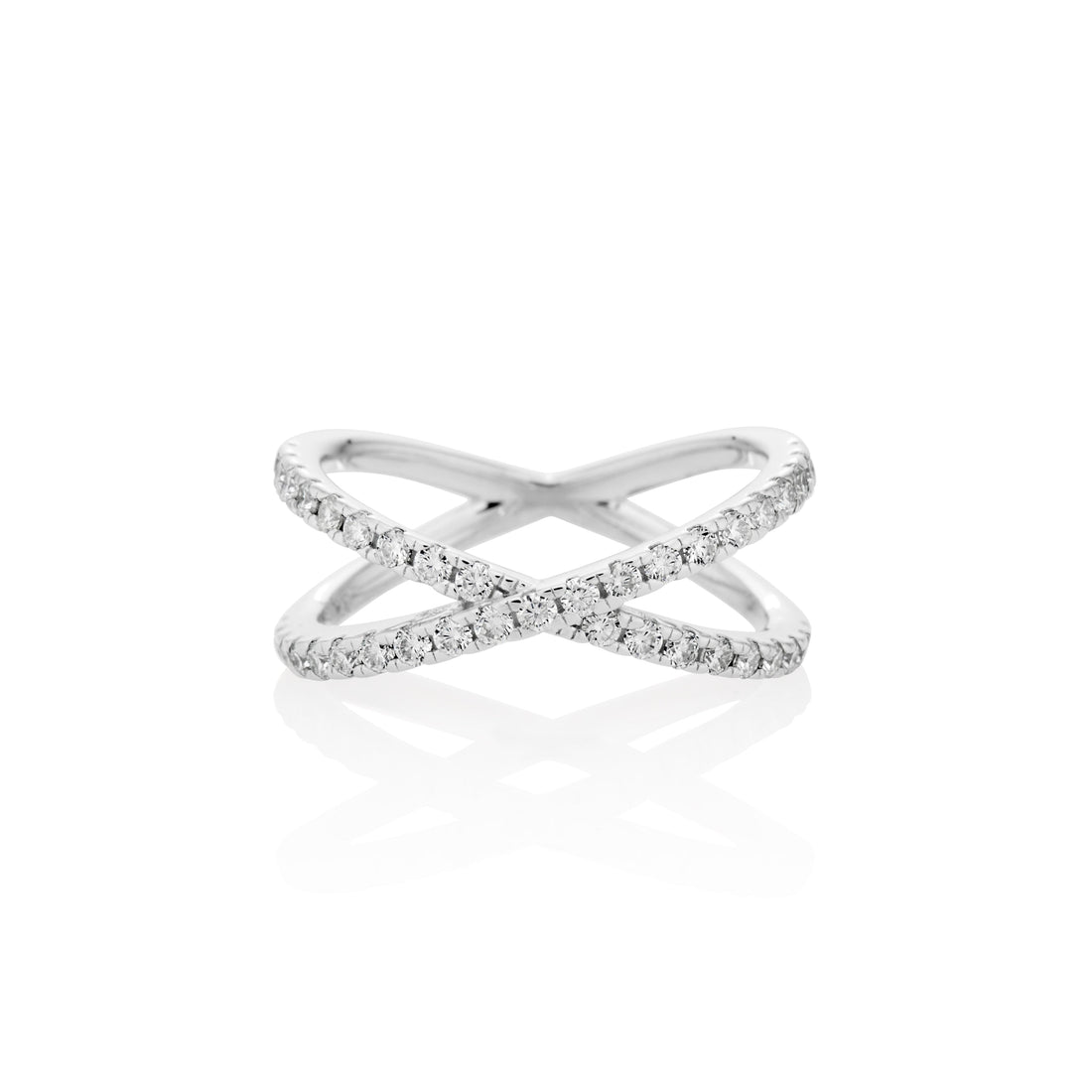 1.5mm Moissanite Infinity Ring in 925 Sterling Silver by Jayco Jewelry