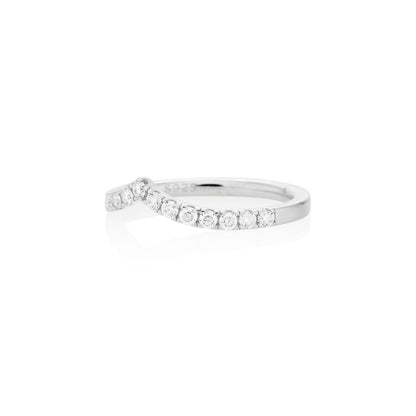 1.8mm Moissanite V Curve Ring in 925 Sterling Silver by Jayco Jewelry