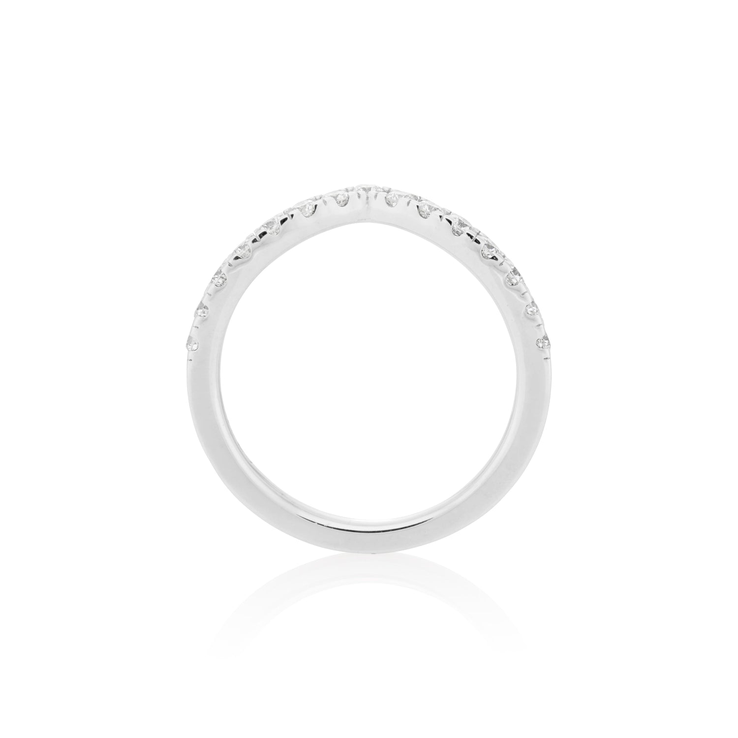 1.8mm Moissanite V Curve Ring in 925 Sterling Silver by Jayco Jewelry