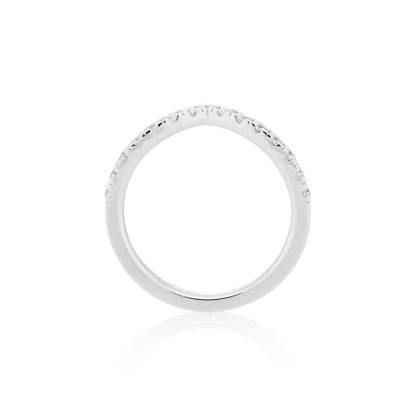 1.8mm Moissanite V Curve Ring in 925 Sterling Silver by Jayco Jewelry