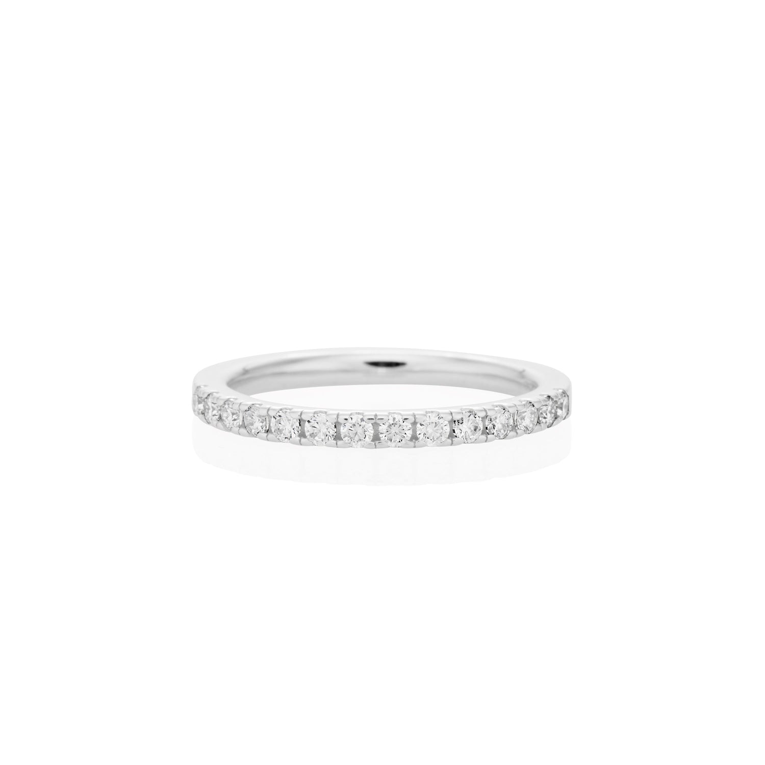 1.8mm Moissanite Half Eternity Ring in 925 Sterling Silver by Jayco Jewelry